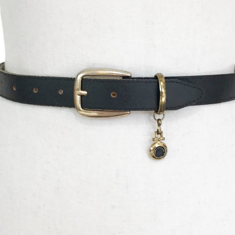 Vintage Belt with Charm Black Sz L, XL